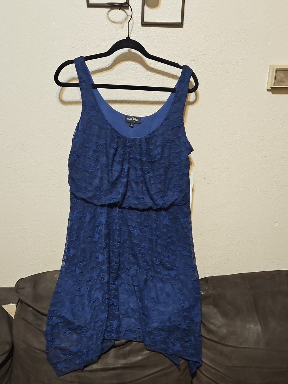 Love Reign Navy Blue Lace Mini Dress